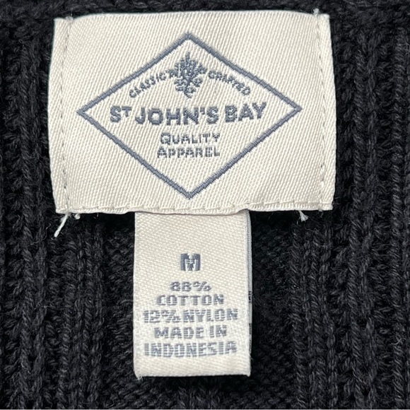 St. John’s Bay Women’s Long Sleeve Pullover Cable Knit, Ribbed Trim, V-Neck, Med - Picture 4 of 7